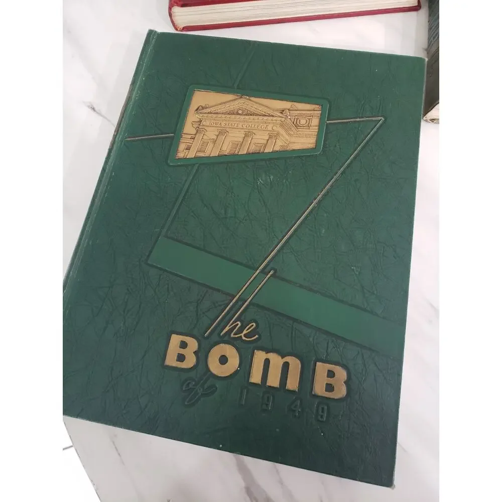 1947 - 1948 - 1949 - lot The Bomb Yearbook Iowa State College WWII Era Year Book